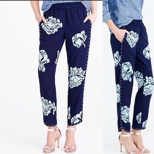 J. Crew navy floral pants Size 4 A30